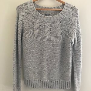 Grey cable knit sweater